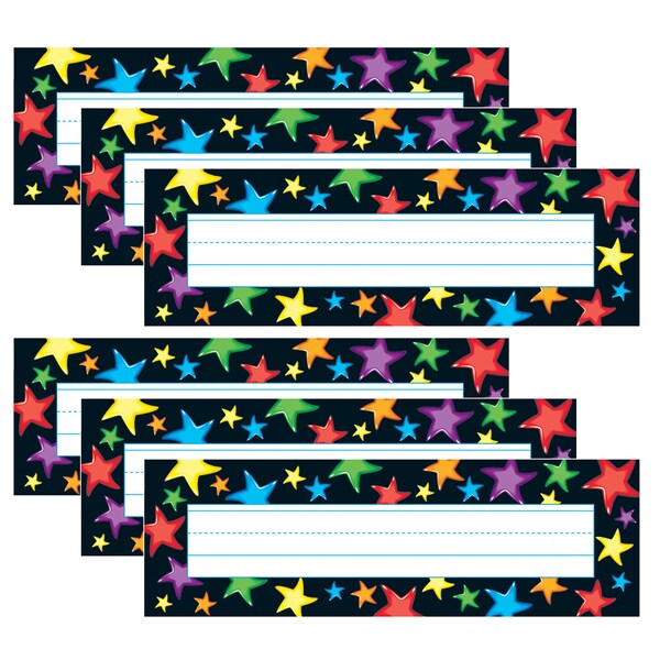 Trend Enterprises Gel Stars Desk Toppers Name Plates, 36 Pieces, PK6 T69040 - main